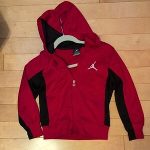 Nike Kids Red and Black Zip-Up Hoodie